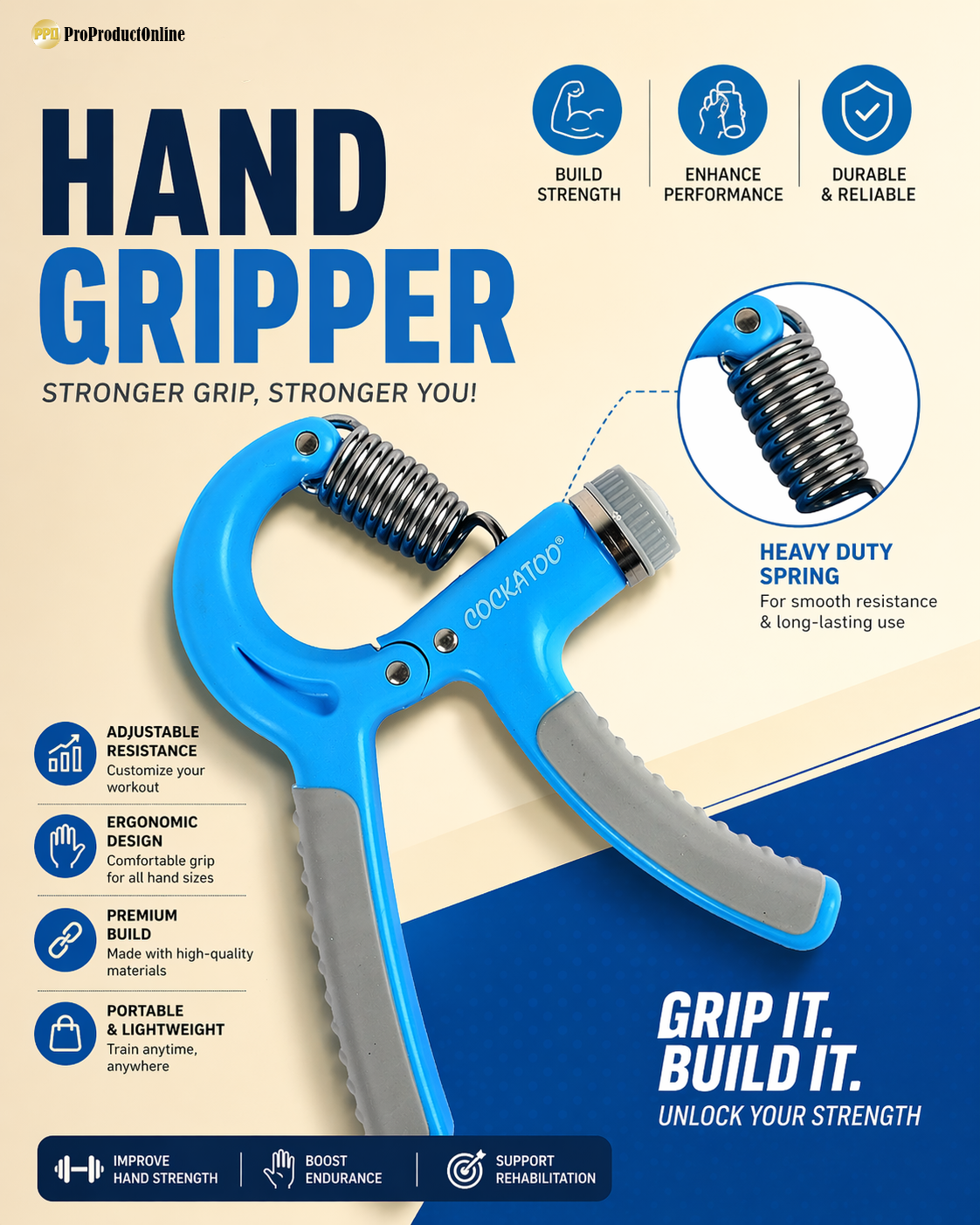 Cockatoo Adjustable Hand Grip